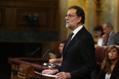 Rajoy, durant el debat d'investidura.