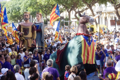 Instante de un acto de la Festividad Nacional de Cataluña.