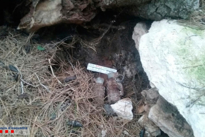 Las dos granadas encontradas en la Secuita.