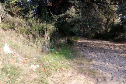 Barranc pròxim en uns vivers de Mont-roig del Camp, on va aparèixer un cadàver dins una bossa d'escombraries.