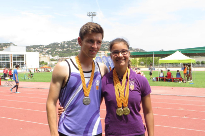 Mireia López, campiona en els 100 metres tanques i 200 metres llisos juvenils, i Jan Sans, subcampió en els 110 metres tanques.