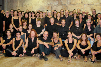 Uno de los ensayos del Coro Ciutat de Tarragona aen la Antigua Audiencia de Tarragona.