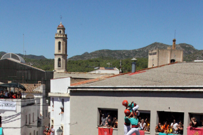 3de8xs dels Castellers de Vilafranca a La Bisbal del Penedès, el primer de la seva història.