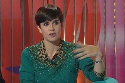 L'actriu Agnès Busquets durant una entrevista a TV3.