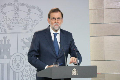 Rajoy, en roda de premsa després del Consell de Ministres extroardinari.