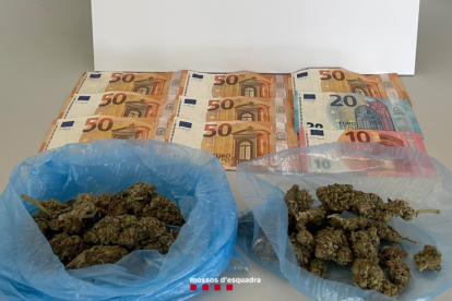 Droga y dinero incautats a uno de los detenidos en Valls.
