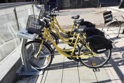 Les bicicletes que es van instal·lar per dur a terme la prova pilot de l'empresa municipal.