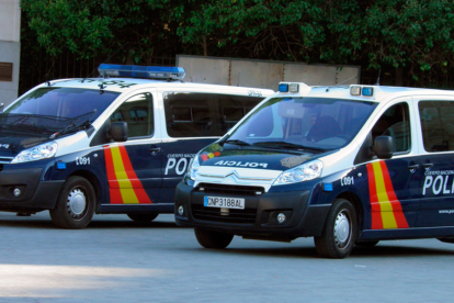 Imatge d'arxiu de dos vehicles de la Policia Nacional.