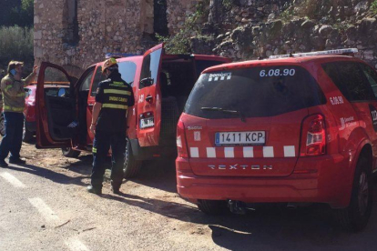 Els bombers de Saragossa desplaçats a Catalunya per les tasques de recerca.