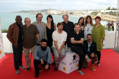 L'equip d''El hoyo' al Festival de Sitges, el 8 d'octubre del 2019.