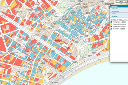 mapa de la ciutat de Tarragona on veure, en color vermell els més greus i en verd els en millor estat, la situació del parc immobiliari de la ciutat. Moltes gràcies.