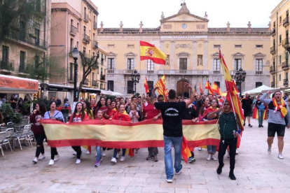 Imatge d'una concentració a favor de la unitat d'Espanya a Tarragona.