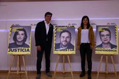 El jefe de campaña de ERC, Sergi Sabrià, y la secretaria general adjunta, Marta Vilalta.
