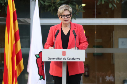 La delegada del Govern al Camp de Tarragona, Teresa Pallarès, durant el seu discurs.