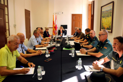 Los responsables de los Mossos, de la Guardia Civil y la Policía Local de Valls, en la Junta de Seguridad Local.