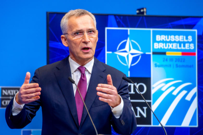 El secretari general de l'OTAN, Jens Stoltenberg, en una roda de premsa.