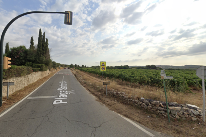 Carretera que une Sant Vicenç con el Vendrell.