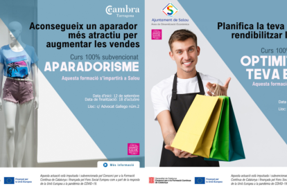 Cartell de promoció dels dos nous cursos per al sector comercial que impusen Salou i Tarragona.