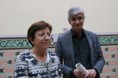 El conseller de Salut, Josep Maria Argimon, i la secretària de Salut Pública, Carmen Cabezas, al departament.