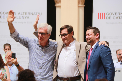 Josep Fèlix Ballesteros, Salvador Illa i Rubén Viñuales, aquest dissabte a Tarragona.