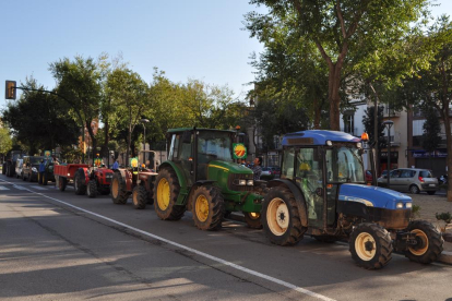Els tractors s'han trobat al Passeig Mata de Reus a les 10 del matí.
