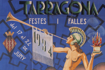 Cartel que anunciaba las Fiestas y Fallas del año 1934.