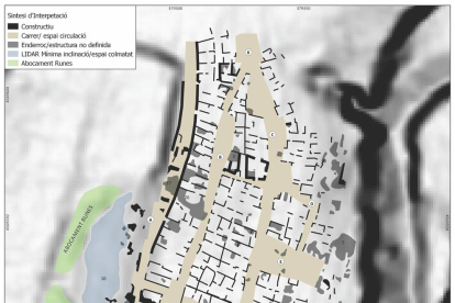 Imatge captada per un georadar que mostra una ciutat ibèrica soterrada a Banyeres del Penedès.