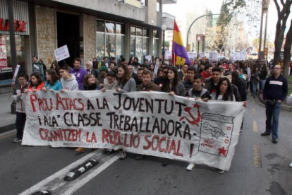 imagen de archivo de la manifestación de estudiantes en Tarragona el 26 de febrero del 2015.