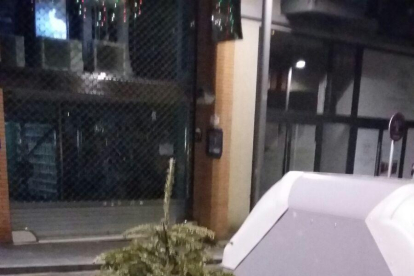 Josep Vidal fotografió este árbol de Navidad depositado al lado de un contenedor después de las fiestas.