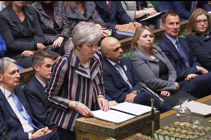 La primera ministra Theresa May en la Cámara de los Comunes.
