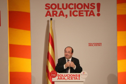 Miquel Iceta durant el seu míting a Tarragona.