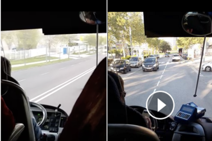 La usuaria ha hecho público los dos vídeos de los dos trayectos con los conductores hablando por el móvil.