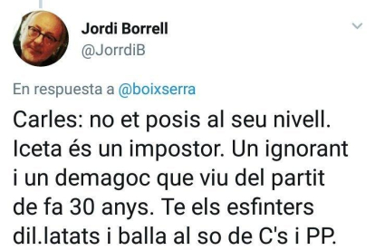 El tuit que Borrell acabó borrando.
