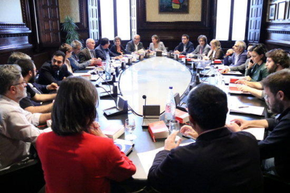 Reunión de la Junta de Portavoces en el Parlamento, el 4 de octubre de 2017.