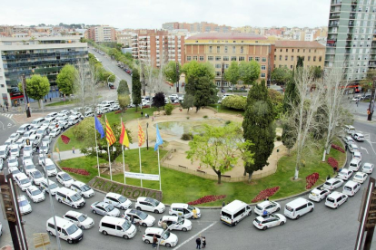 Imagen de la protesta de taxistas del Campo de Tarragona realizada este miércoles por la mañana