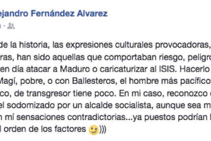 Mensaje de Alejandro Fernández sobre los polémics carteles de Arran.