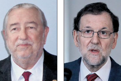 Andreu Suriol, a la izquierda, y Mariano Rajoy, a la derecha.