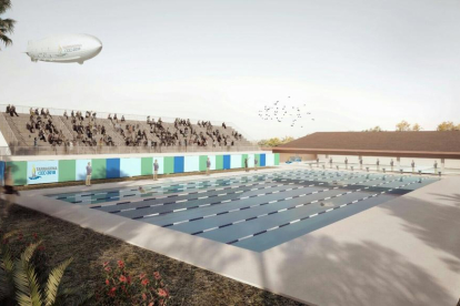 Imatge virtual de la piscina projecta dels Jocs Mediterranis.
