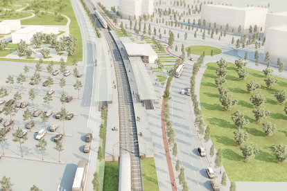 Imagen virtual de la nueva estación de trenes en Reus.