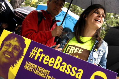 La portavoz de ERC, Marta Vilalta, al acto de Izquierda para reclamar la liberación de Dolors Bassa.