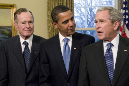 Bush «41» i Bush «43» amb Obama