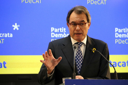 Artur Mas, a la roda de premsa on anunciava que deixava el càrrec de president del PDeCAT.