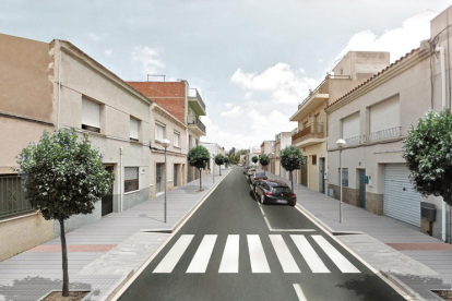 Imagen virtual del estado que tendrá la calle Almirall Requesens una vez acaben los trabajos.