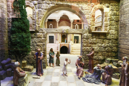 Diorama titulat 'Jesús i els doctors', que forma part de l'exposició que es pot visitar a Sant Antoni de Pàdua.