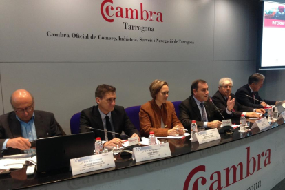 Instante de la presentación de los resultados de la Cámara de Tarragona, celebrada en la sede de la entidad.