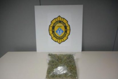 La bossa de marihuana que han requisat els agents.