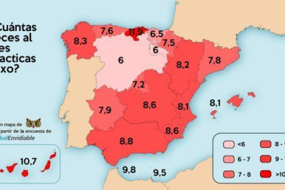 El 'mapa del sexe' a Espanya.