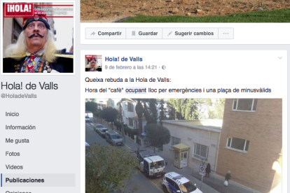 Imatge de la publicació que va suscitar el comentari ofensiu envers la Policia Local de Valls.