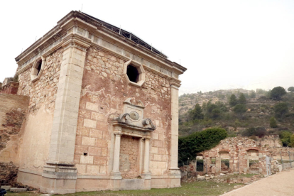 Façana del sagrari de l'església de la Cartoixa d'Escaladei, que es restaurarà.