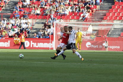 Imatge de Tejera durant el partit del Nàstic al Nou Estadi contra l'Albacete.